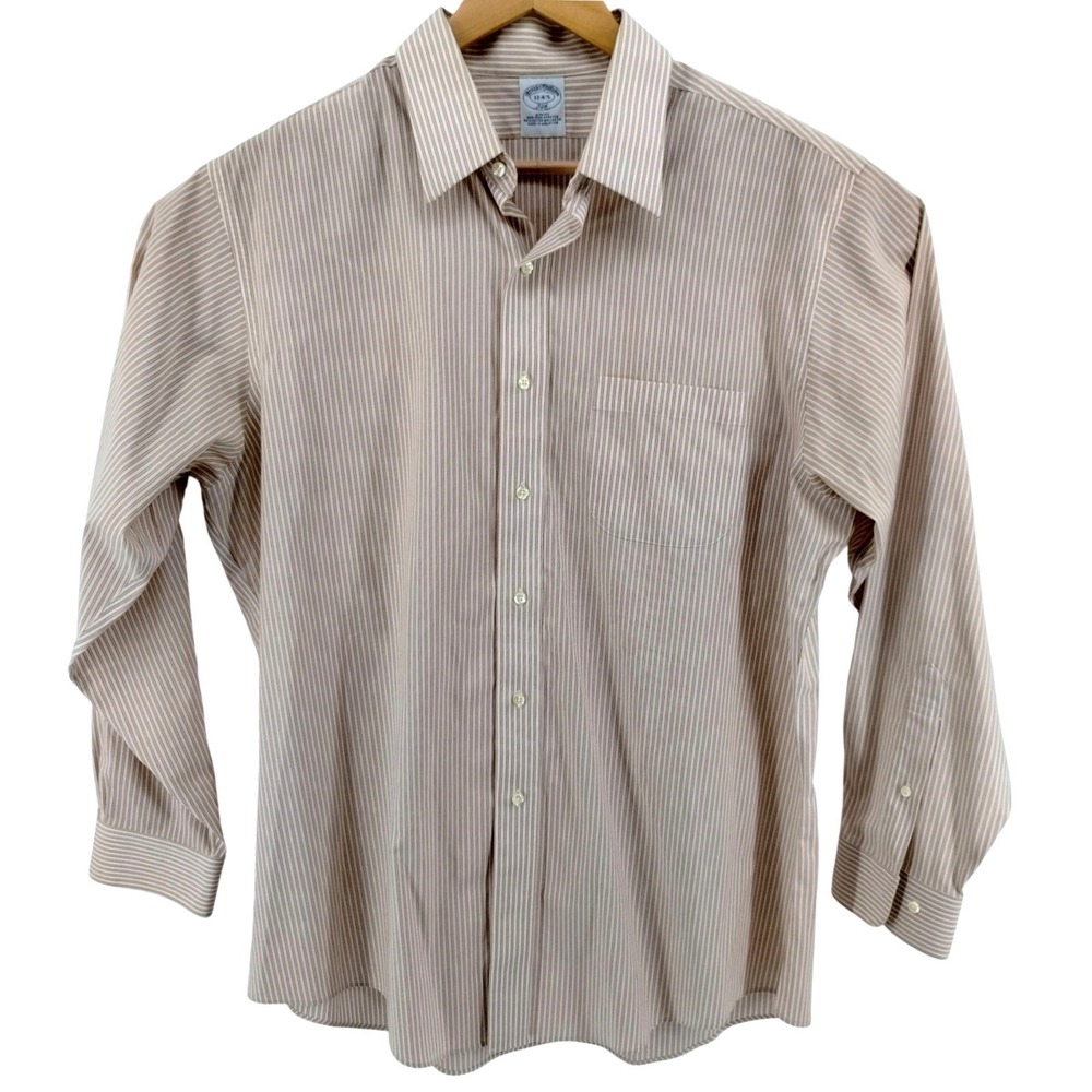 Brooks Brothers Mens Size XL 174/5 Slim Fit Non Iron Stretch Striped Dress Shirt